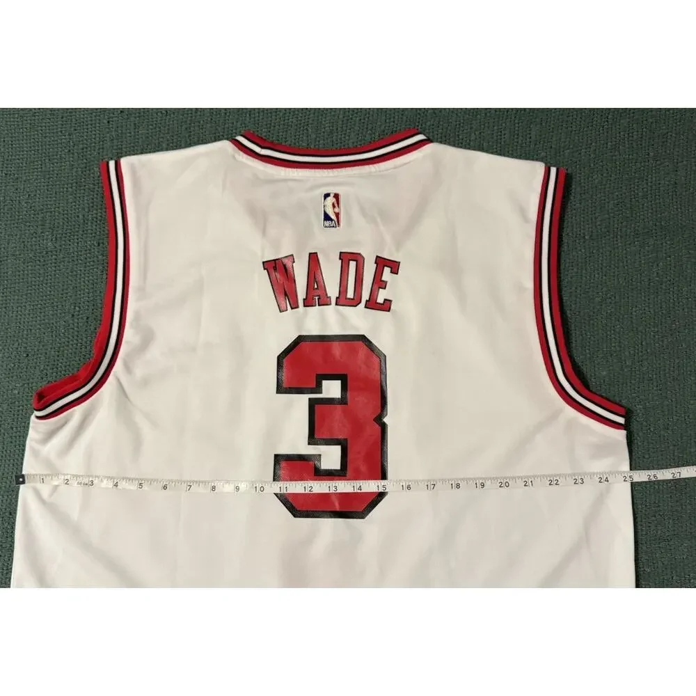 Wade Chicago Bulls Adidas White Jersey NBA BASKETBALL Shirt Men’s Size XL